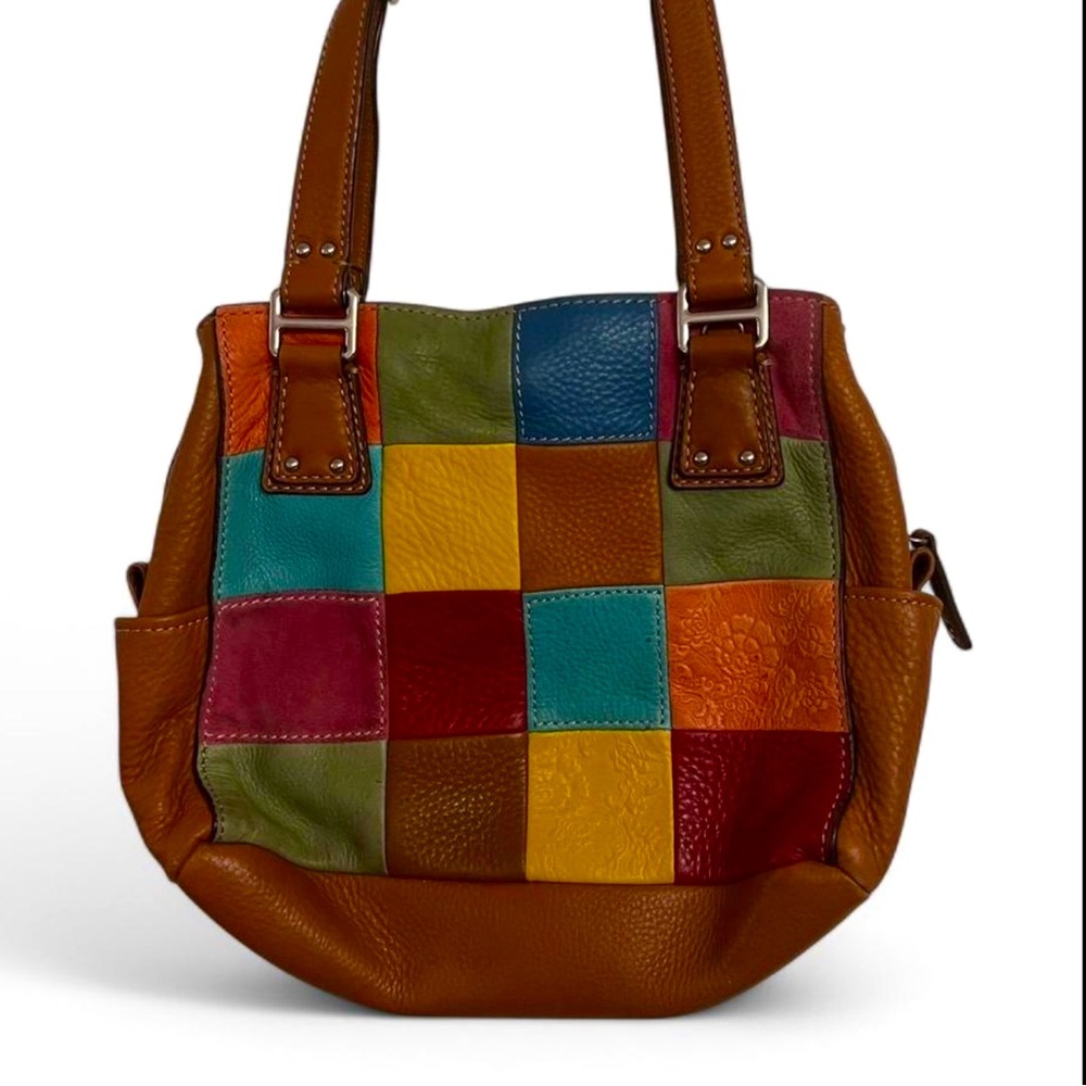 Colorful Patchwork Leather Tote Bag
